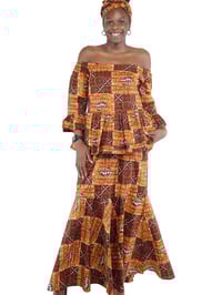 Image 1 of Off Shoulder Ankara Top and Skirt Set