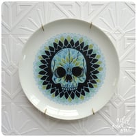 Image 1 of Skully - Hand Painted Vintage Plate