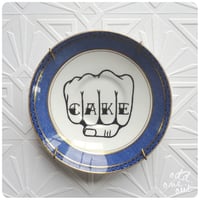 Image 1 of Cake Knuckles - Hand Painted Vintage Plate