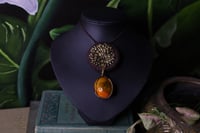 Image 1 of Brown hemp bloodmoon agate necklace