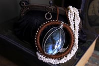 Image 4 of Copper linen blue flash labradorite necklace