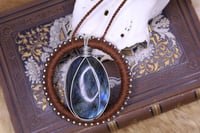 Image 2 of Copper linen blue flash labradorite necklace