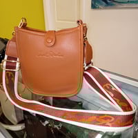 Image 3 of Pebbled Leather Crossbody Bag (Tap for more colors )         