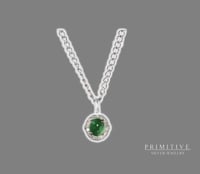 Silver Jade Center Piece Set in Diamonds
