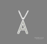 925 Silver Initial Diamond Single Letter Pendant
