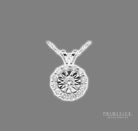 925 Silver Circular Diamond Stud with Center Stone Customization