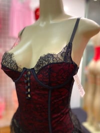 Image 2 of Burgundy & Black Bustier