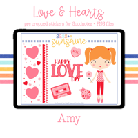 Image 1 of Love & Hearts Digital Sticker Set