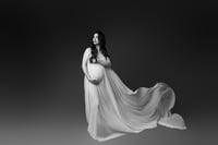 White Tossing Fabric For Maternity Sessions