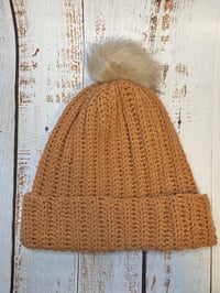 Creamy Pumpkin Beanie with removable PomPom