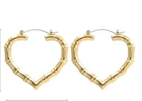 Image 2 of Heart Bamboo Earrings 