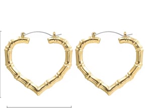 Image of Heart Bamboo Earrings 