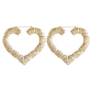 Image of Heart Bamboo Earrings 