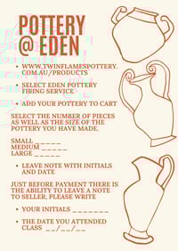 Eden Pottery (please remember date attended)