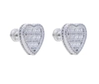 Image 3 of Baguette Heart Earrings 