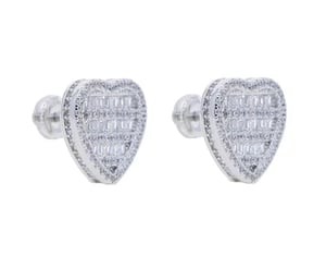 Image of Baguette Heart Earrings 