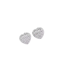 Image 1 of Baguette Heart Earrings 