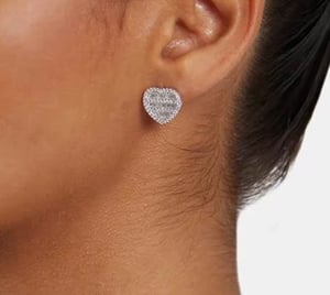 Image of Baguette Heart Earrings 