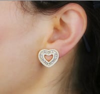 Image 2 of Luxe Baguette Heart Earrings 