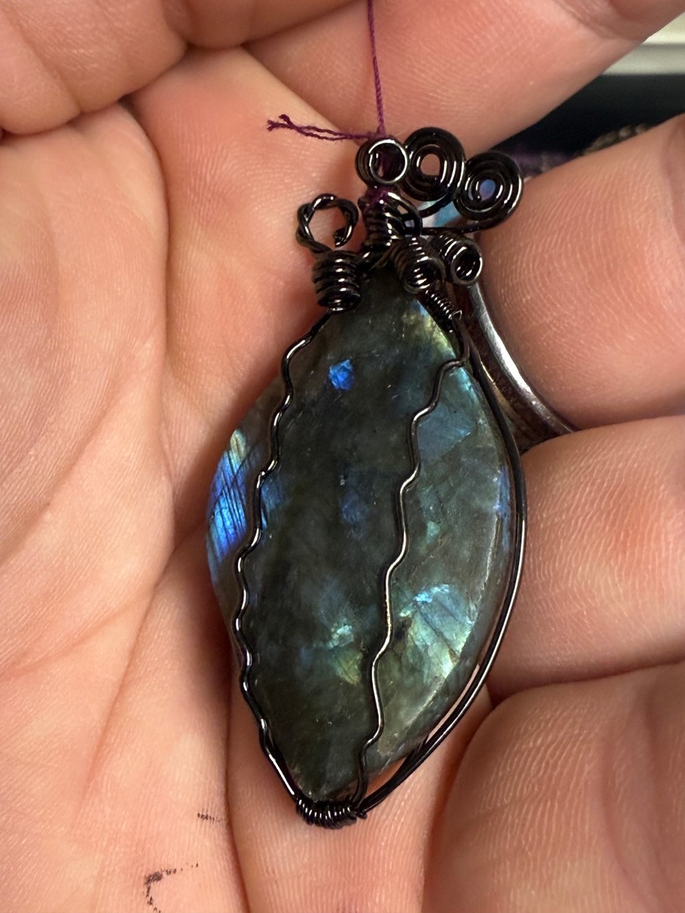 Image of Labradorite Wire Wrap | Handmade PNW Jewelry | Crystal healing pendant | #11