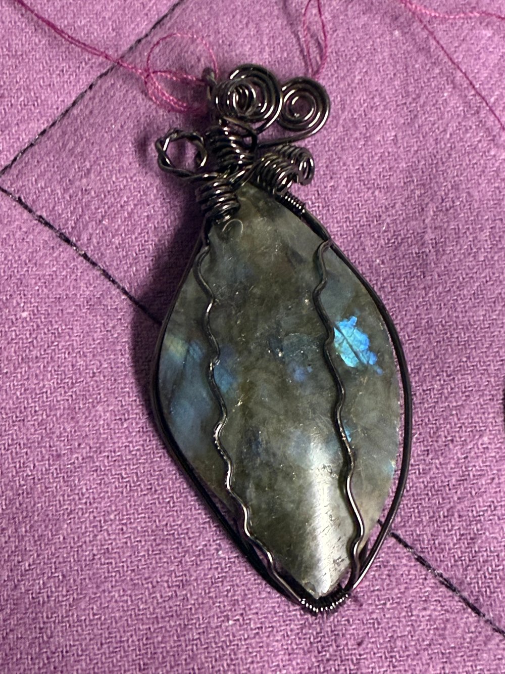 Image of Labradorite Wire Wrap | Handmade PNW Jewelry | Crystal healing pendant | #11