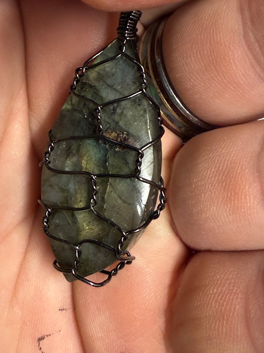 Image of Labradorite Wire Wrapped Pendant | Handmade PNW Jewelry | Crystal healing pendant | #9