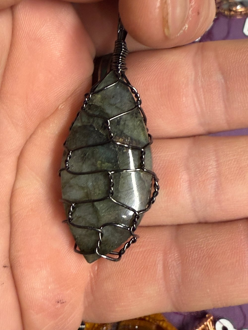 Image of Labradorite Wire Wrapped Pendant | Handmade PNW Jewelry | Crystal healing pendant | #9