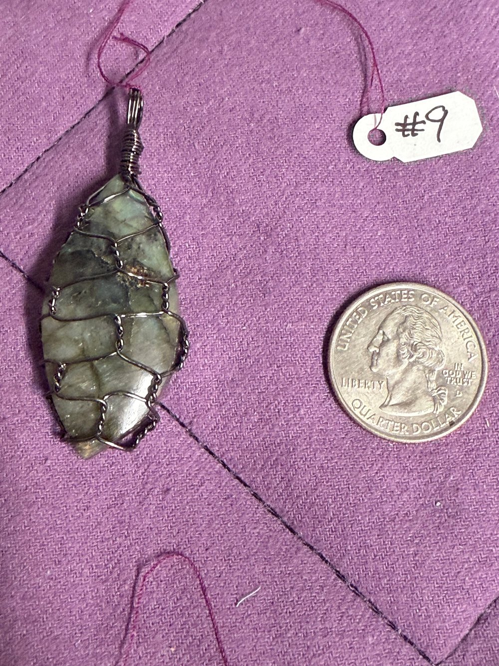Image of Labradorite Wire Wrapped Pendant | Handmade PNW Jewelry | Crystal healing pendant | #9