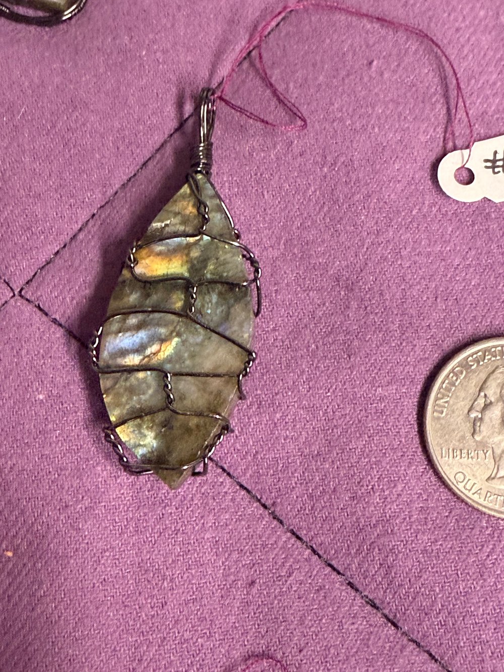 Image of Labradorite Wire Wrapped Pendant | Handmade PNW Jewelry | Crystal healing pendant | #9