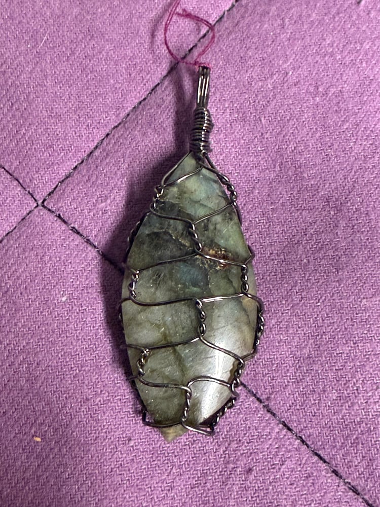 Image of Labradorite Wire Wrapped Pendant | Handmade PNW Jewelry | Crystal healing pendant | #9
