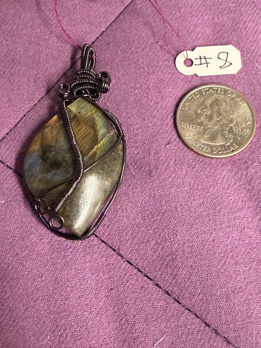 Image of Labradorite Wire Wrapped Pendant | Handmade PNW Jewelry | Crystal healing pendant | #8