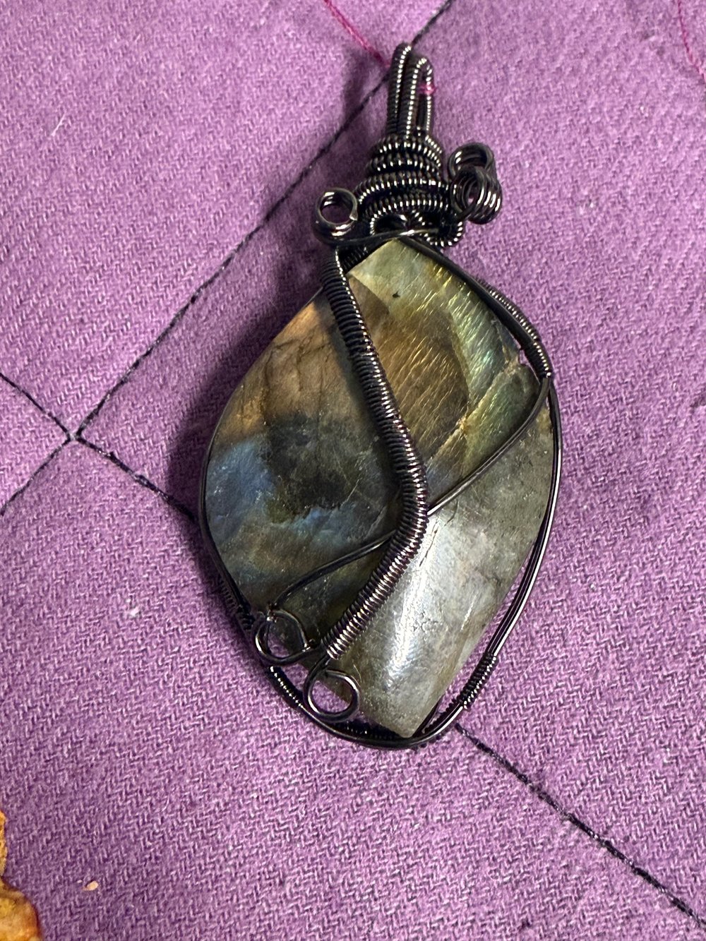 Image of Labradorite Wire Wrapped Pendant | Handmade PNW Jewelry | Crystal healing pendant | #8