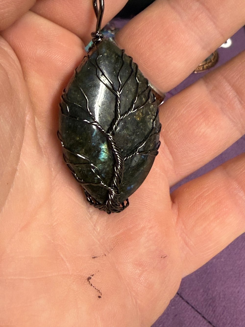 Image of Labradorite Wire Wrapped Pendant | Handmade PNW Jewelry | Crystal healing pendant | #7