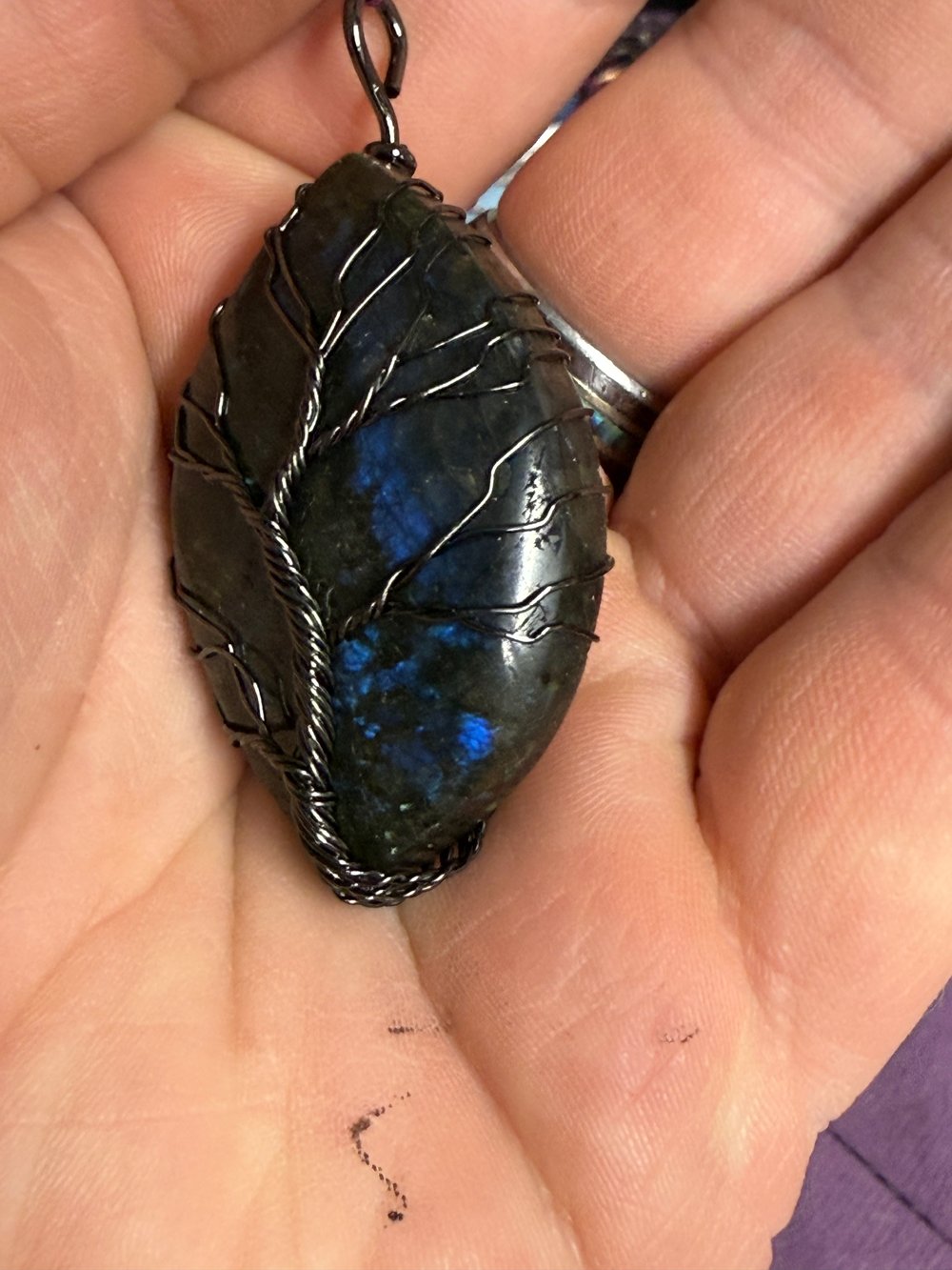 Image of Labradorite Wire Wrapped Pendant | Handmade PNW Jewelry | Crystal healing pendant | #7