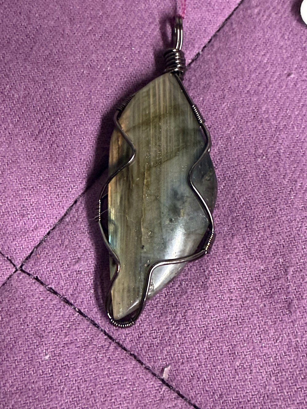 Image of Labradorite Wire Wrapped Pendant | Handmade PNW Jewelry | Crystal healing pendant | #6