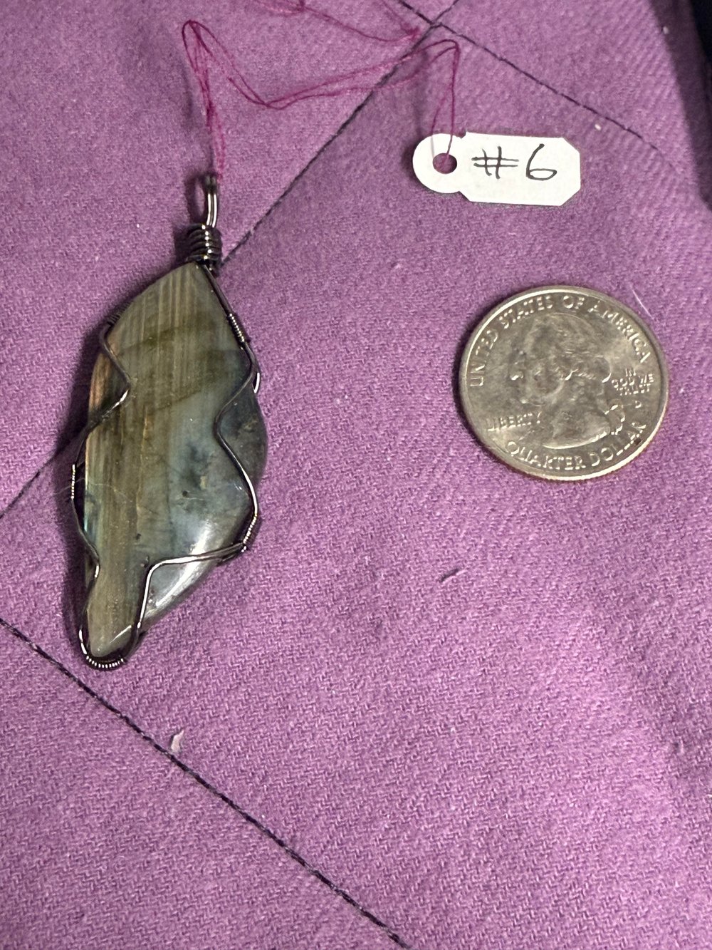 Image of Labradorite Wire Wrapped Pendant | Handmade PNW Jewelry | Crystal healing pendant | #6