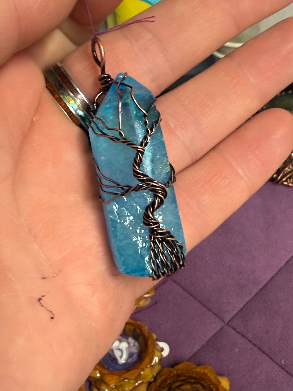 Image of Crystal Tree of Life Wire Wrapped Pendant #4