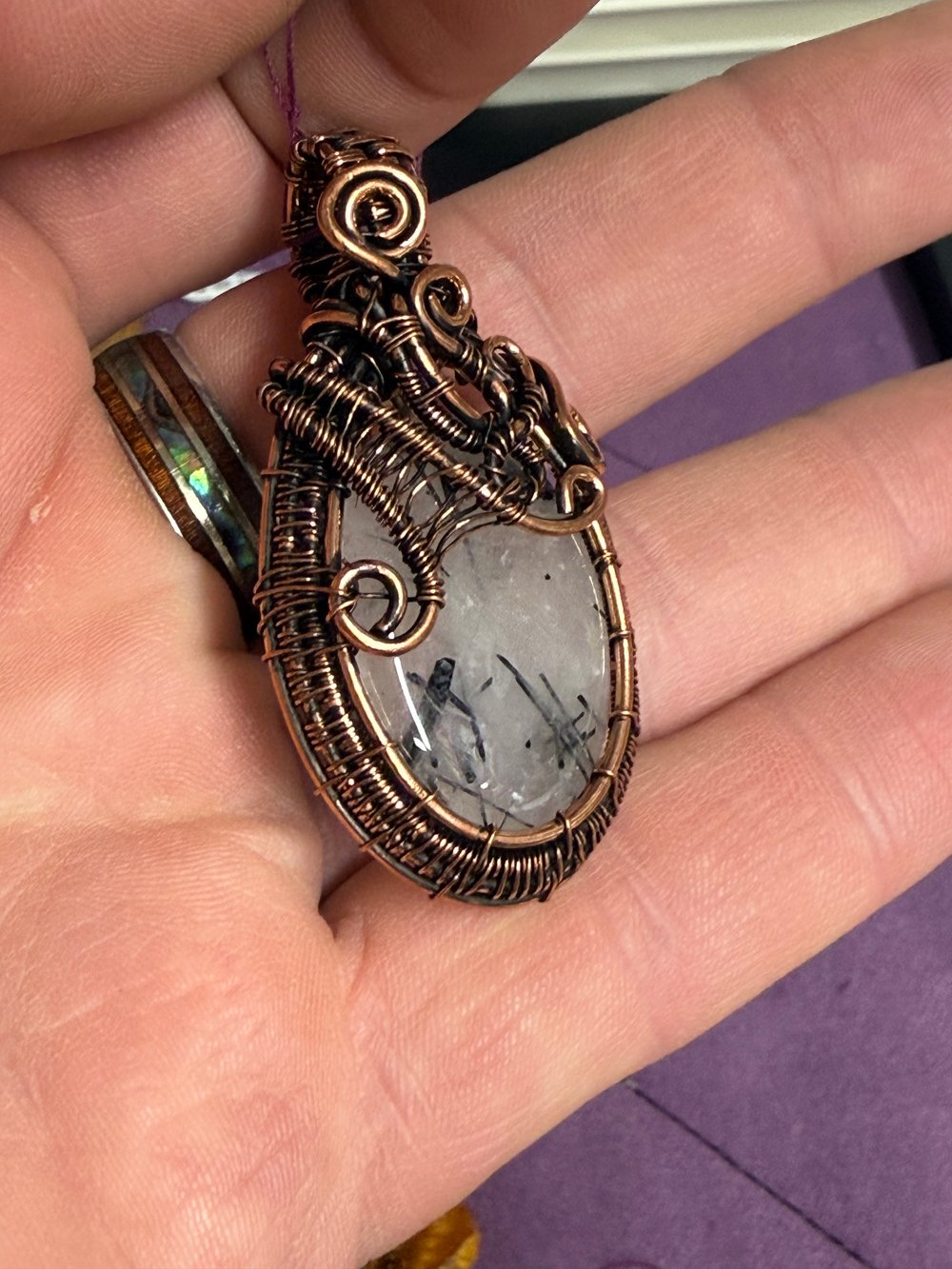Image of Rutile Wire Wrapped Pendant #3