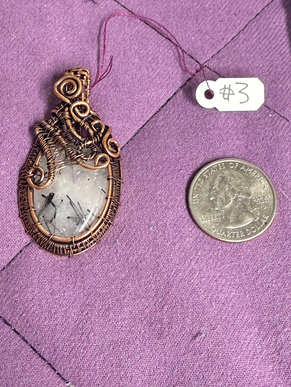 Image of Rutile Wire Wrapped Pendant #3