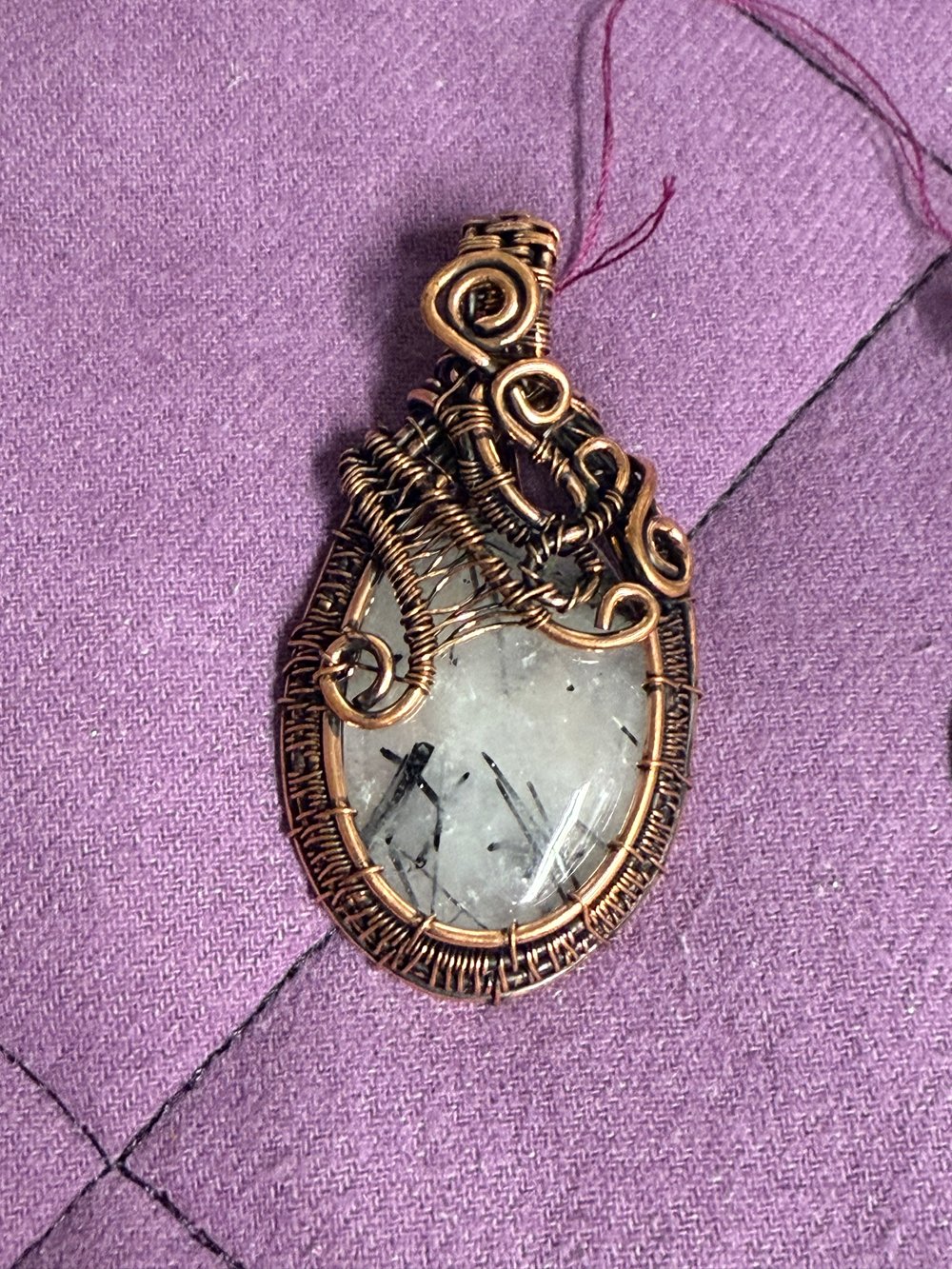 Image of Rutile Wire Wrapped Pendant | Handmade PNW Jewelry | Crystal healing pendant | #3