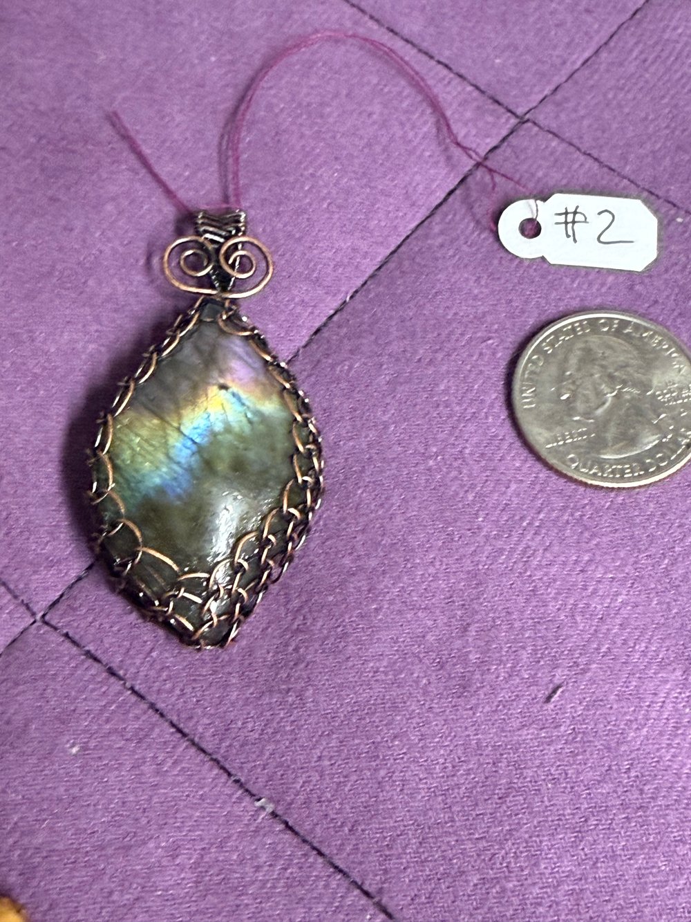 Image of Labradorite Wire Wrapped Pendant | Handmade PNW Jewelry | Crystal healing pendant | #2