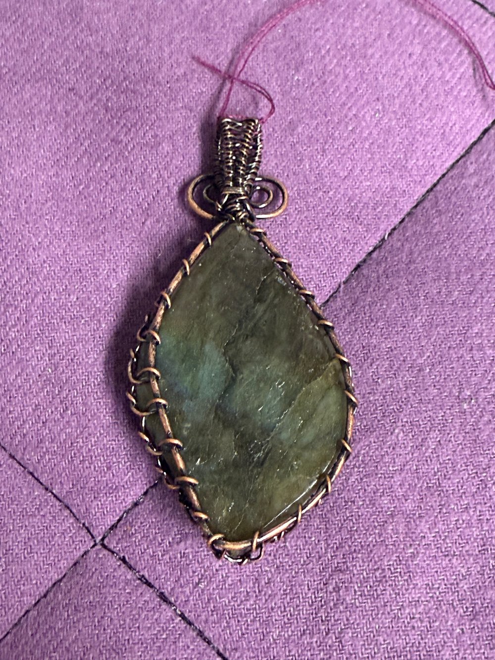 Image of Labradorite Wire Wrapped Pendant | Handmade PNW Jewelry | Crystal healing pendant | #2