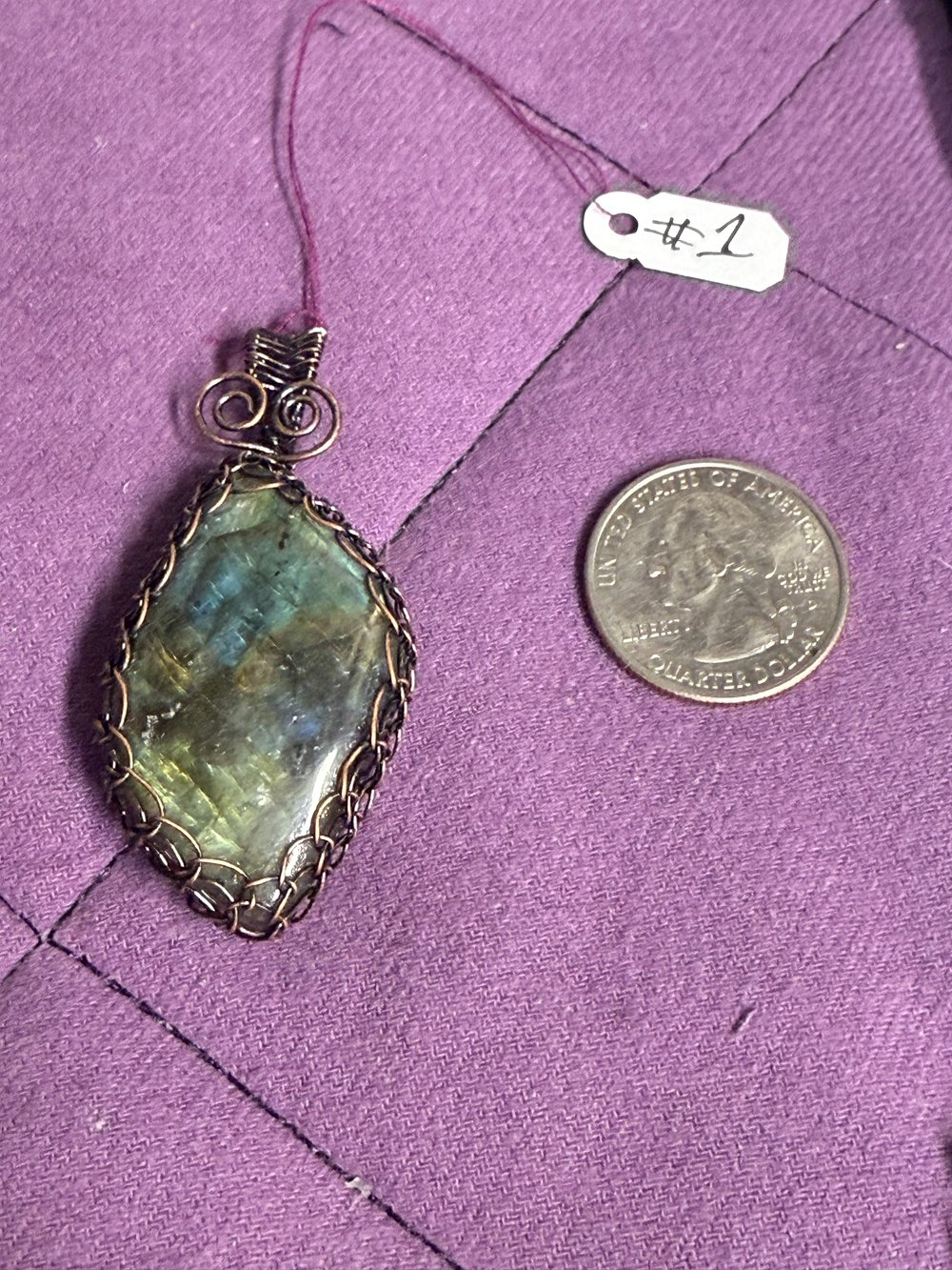 Image of Labradorite Wire Wrapped Pendant | Handmade PNW Jewelry | Crystal healing pendant | #1