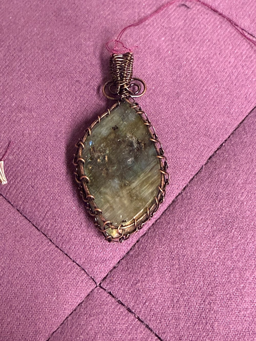 Image of Labradorite Wire Wrapped Pendant | Handmade PNW Jewelry | Crystal healing pendant | #1