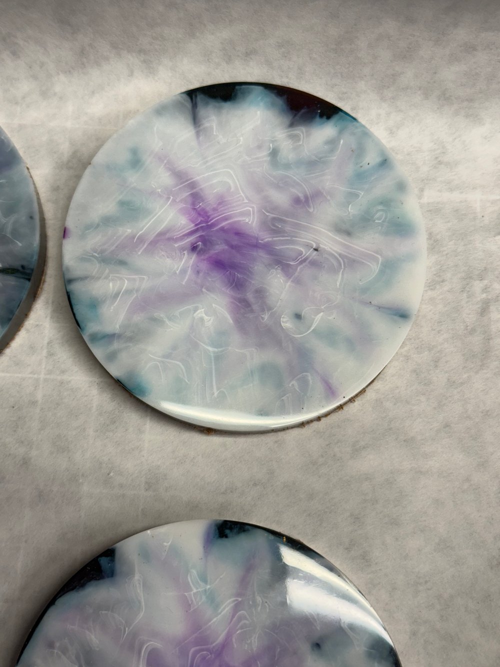 Image of Blue Milky Cloud Drink Coasters With Holder