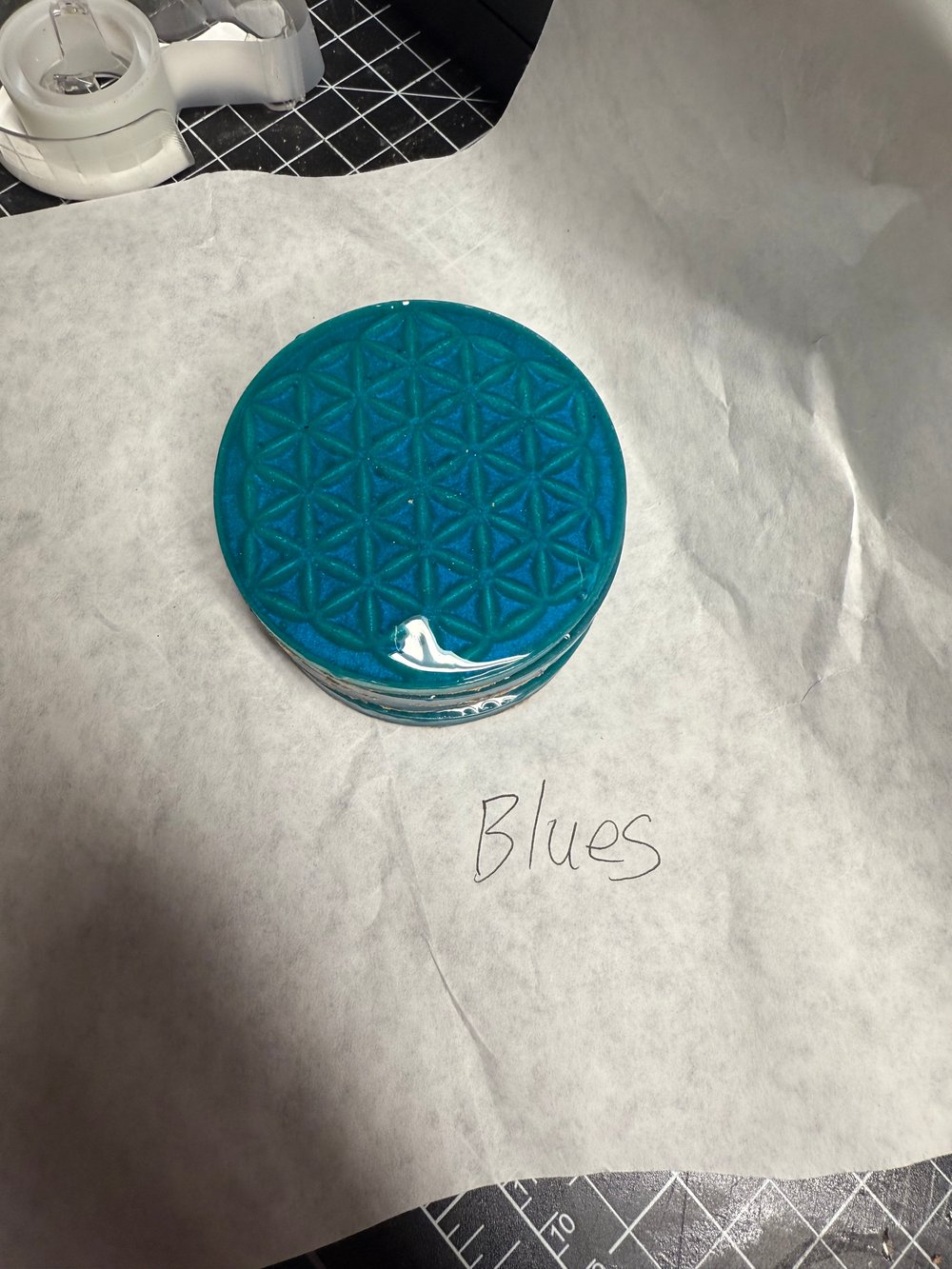 Image of The Flower Of Life Blues Drink Coasters