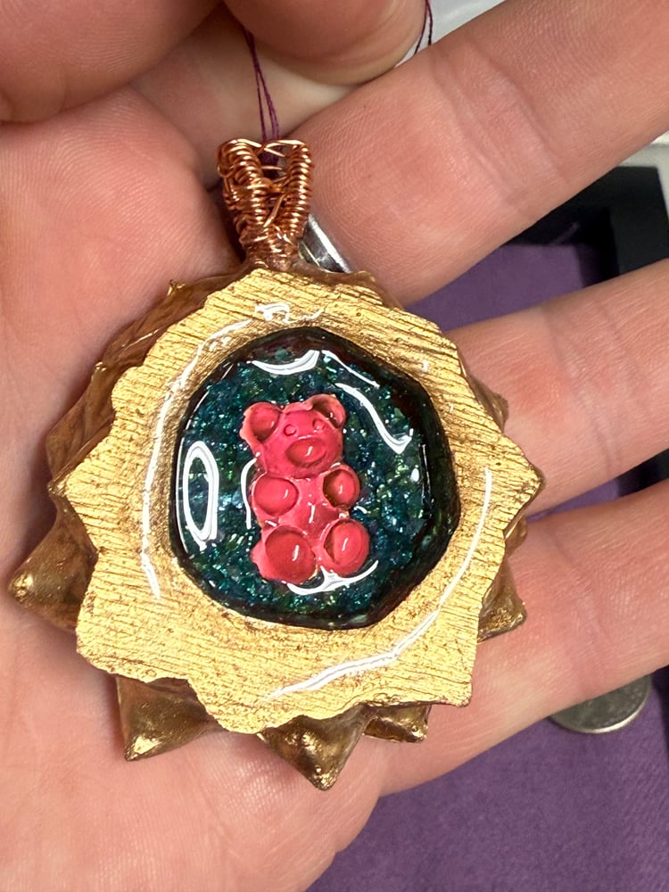 Image of The Golden Bear Pinecone Charm | Handmade PNW Jewelry | #86