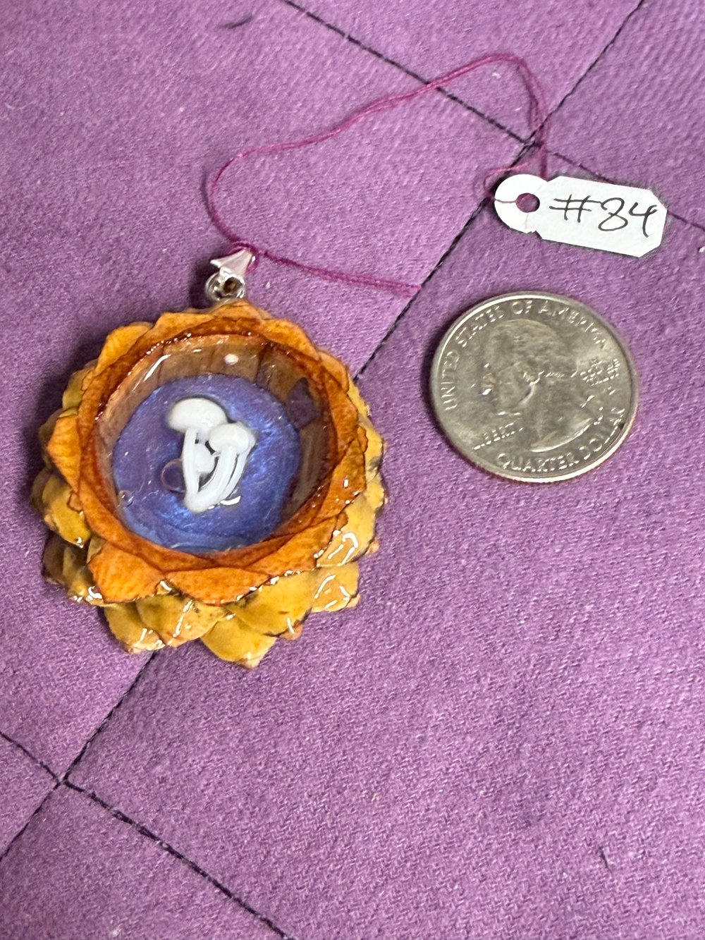 Image of Mushroom Pinecone Pendant #84