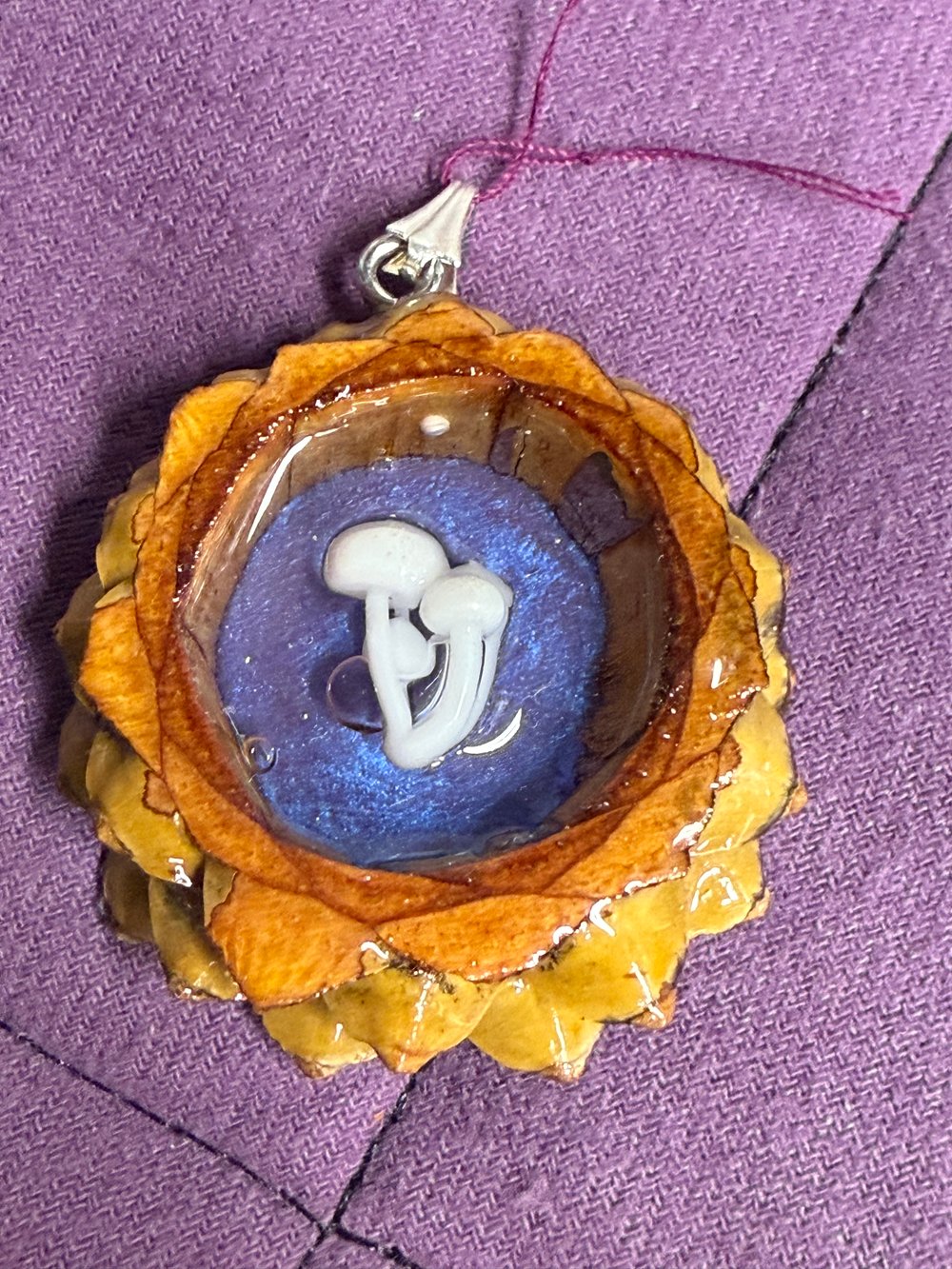 Image of Mushroom Pinecone Charm | Handmade PNW Jewelry | #84