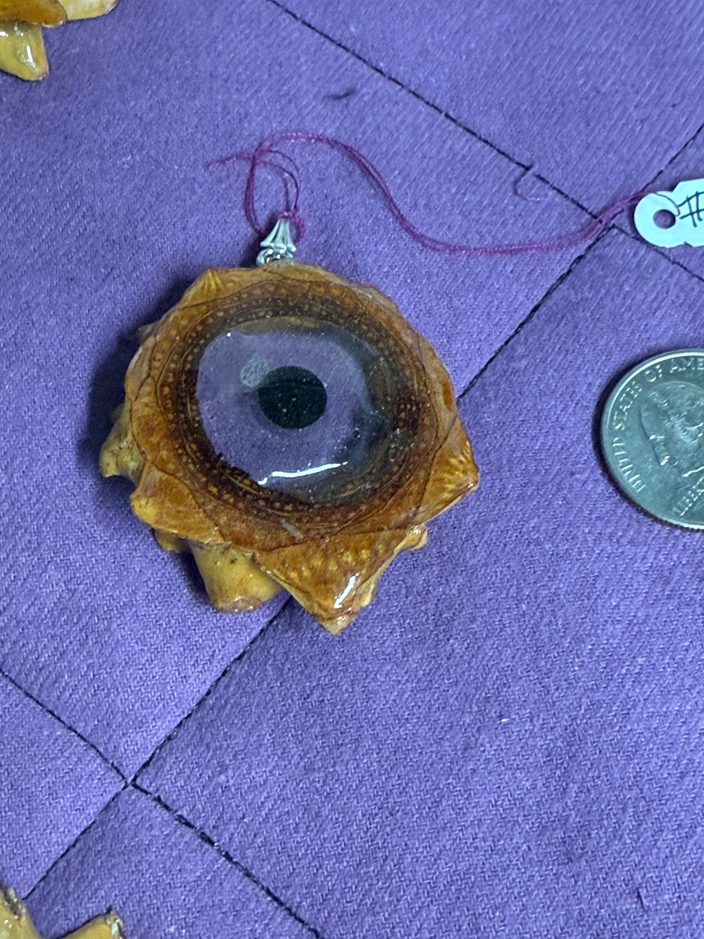 Image of Dichroic Glass Pinecone Charm | Handmade PNW Jewelry | #80